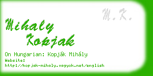 mihaly kopjak business card