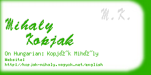 mihaly kopjak business card